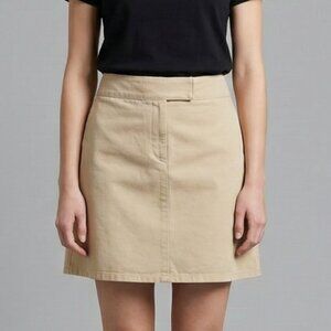 Cotton Naf Naf Paris Beige A-Line Mini Skirt